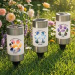 Personalized Paw Print Dog Silhouette Soft Glow Solar Garden Light with Name and Text Home Decor Memorial Sympathy Gift for Dog Owner Pet Lovers
