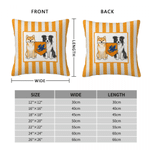 Personalised Colourful Collegiate Pet Portrait Stripe Soft Cushion Cover with School Flag Back to School Season Gift for Pet Lovers Freshmen