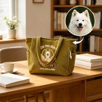 Personalized Funny Pet Photo Savior Jesus Design Large Capacity Corduroy Tote Bag with Name Travel Essential Birthday Gift for Women Pet Lovers