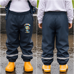 Personalized Cartoon Animal Mudproof Waterproof Kid Rain Pants with Name and Reflective Strips Outdoor Use Back to School Gift for Kids Students