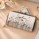 Personalised Butterfly Flower Hand Wallet with Name and Multiple Compartments Birthday Anniversary Gift for Women