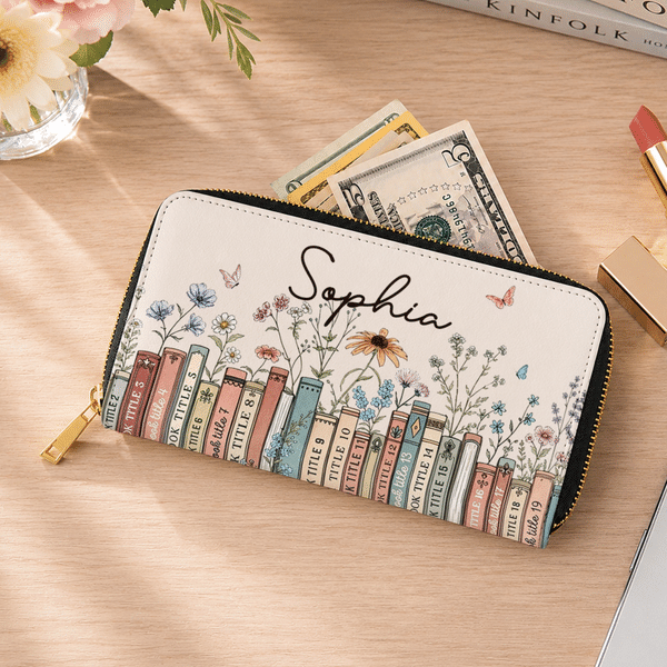 Personalised Butterfly Flower Hand Wallet with Name and Multiple Compartments Birthday Anniversary Gift for Women