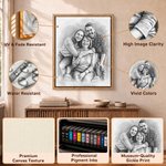 Personalized Family Portrait Photo Sketch Canvas Print Wall Art Living Room Home Decor Ship from USA Birthday Anniversary Gift for Family