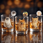 Personalized Oil Painting Style Dog Cat Photo 10 oz Whiskey Glass with Name Birthday Gift for Pet Lovers Wine Lovers