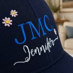 Personalized Multicolor Flower Embroidery 100% Cotton Baseball Cap with Initials and Name Outdoor Activities Birthday Gift for Family Bestie