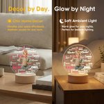 Veilleuse LED en acrylique personnalisée avec nuage de mots illustré, prénom et socle en bois – Décoration de chambre d'enfant – Cadeau d'anniversaire pour enfant