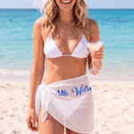 Personalised Minimalist Quick Dry Beach Wrap Skirt with Name Outdoor Summer Travel Essential Wedding Birthday Gift for Women Friends