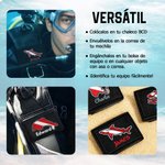 Etiqueta de identificación personalizada de buceo BCD con animales marinos bordados y nombre regalo de cumpleaños para amantes del buceo