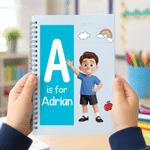 Personalised Cartoon Character A5 Spiral Journal Notebook with Name Initial and Bunny Pom Pen Daily Use Back to School Birthday Gift for Boys Girls