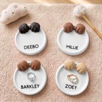Personalised Pet Paw Ring Dish with Name 3D-Printed Cat Dog Paw Jewellery Tray Memorial Keepsake Birthday Gift for Pet Owners Lovers