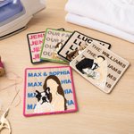 Personalised Multicolour Embroidered Photo Patch with Name Clothing Decor Anniversary Wedding Birthday Gift for Woman Family Newlywed Pet Owner
