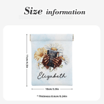 Personalised Black Girl Nail Art Birth Flower PU Leather Rosary Pouch Storage Bag with Name Communion Baptism Religious Gift for Christians