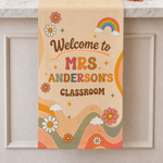 Personalised Notebook Pencil Teaching Elements Table Runner with Text Back to School Birthday Gift for Teacher