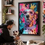 Personalisierter Fotoleinwanddruck im Graffiti-Stil mit Namen | Wanddeko | Geburtstagsgeschenk für Tierhalter
