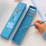 Personalized Cartoon Character Pencil Case 12 Pcs Pencils Set with Name and Initial Daily Use Back to School Birthday Gift for Kids