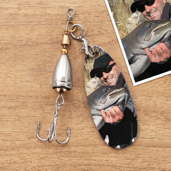 Personalized Photo Fishing Hook Lure with Text Birthday Father's Day Anniversary Gift for Husband Dad Fishing Lover