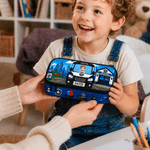 Personalized 3D-Effect Artwork Cartoon Vehicle Pencil Case with Name and Photo Daily Use Back to School Birthday Gift for Kids Students