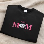 Personalized Embroidered Dog Cat Pet Portrait Photo Soft T-shirt Sweatshirt Hoodie with Name Birthday Holiday Gift for Pet Owners Lovers