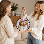 Personalised Stained Glass Photo Window Hanging Suncatcher Home Decor Anniversary Birthday Gift for Grandad Gran