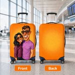 Personalised Exaggerated Comic Photo Suitcase Cover Fits 18-32 Inches Suitcase Daily Use Travel Accessories Birthday Gift for Travel Lovers Couples