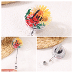 Personalised Flower Acrylic Retractable ID Badge Reel with Name Hospital Daily Use Nurse Graduation Birthday Gift for Nurses Doctors