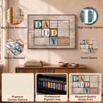 Personalized Daddy Mommy 4 Photos Collage Canvas Prints with Names and Text Warm Minimalist Living Room Decor Ship from USA Birthday Gift for Dad Mom