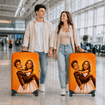 Personalized Exaggerated Comic Photo Luggage Cover Fits 18-32 Inches Suitcase Daily Use Travel Accessories Birthday Gift for Travel Lovers Couples