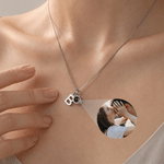 Personalized Photo Projection Necklace with Initial Picture Inside Jewelry Anniversary Birthday Gift for Her
