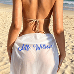 Personalised Minimalist Quick Dry Beach Wrap Skirt with Name Outdoor Summer Travel Essential Wedding Birthday Gift for Women Friends