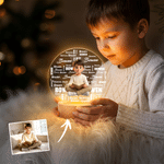 Veilleuse LED en acrylique personnalisée avec nuage de mots illustré, prénom et socle en bois – Décoration de chambre d'enfant – Cadeau d'anniversaire pour enfant