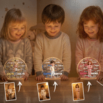 Veilleuse LED en acrylique personnalisée avec nuage de mots illustré, prénom et socle en bois – Décoration de chambre d'enfant – Cadeau d'anniversaire pour enfant