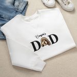 Personalized Embroidered Dog Cat Pet Portrait Photo Soft T-shirt Sweatshirt Hoodie with Name Birthday Holiday Gift for Pet Owners Lovers