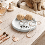 Personalised Pet Paw Ring Dish with Name 3D-Printed Cat Dog Paw Jewellery Tray Memorial Keepsake Birthday Gift for Pet Owners Lovers