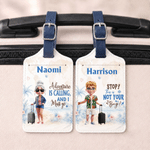 Personalised Travel Cartoon Character Airplane Luggage Tag Passport Holder Set with Name and Text Daily Use Birthday Gift for Travel Lovers Friends