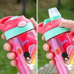 Personalised Rainbow Initial Cartoon Character 16 oz Water Bottle with Name Back to School Birthday Gift for Kids