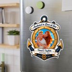 Personalized 3D-Style Design Cartoon Character Photo Cruise Fridge Magnet with Name and Text Birthday Cruise Vacation Gift for Family