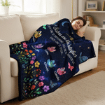Personalized Starry Sky Butterfly Flower Soft Throw Blanket with Name Home Decor Party Birthday Gift for Sisters Friends Bestie