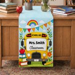 Personalised Notebook Pencil Teaching Elements Table Runner with Text Back to School Birthday Gift for Teacher