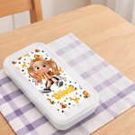 Personalised Cartoon Character Pattern Fork Spoon Knife 3 Pcs Cutlery Set with Name and Case Daily Use Birthday Gift for Kid