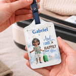 Personalised Travel Cartoon Character Airplane Luggage Tag Passport Holder Set with Name and Text Daily Use Birthday Gift for Travel Lovers Friends