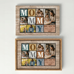 Personalized Daddy Mommy 4 Photos Collage Canvas Prints with Names and Text Warm Minimalist Living Room Decor Ship from USA Birthday Gift for Dad Mom