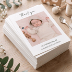 Personalized Baby Photo Birth Information Greeting Card with Name Baby Shower Baby Announcement Gift for New Baby New Parent