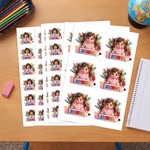 Personalized Cartoon Photo Pencil Waterproof Sticker Label with Name Back to School Birthday Gift for Kids