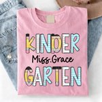 Personalised Multicolour Grade 100% Cotton Soft Teacher T-shirt with Title & Surname School Open Day Back to School Gift for Teacher