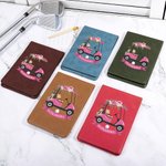 Personalised Pink Floral Golf Cart Design Leather Golf Scorecard Holder with Name and Pencil Loop Portable Golf Accessories Gift for Golf Lover Coach