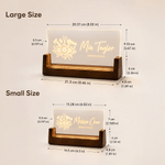 Personalized Hairdressing Pattern Design Acrylic LED Night Light with Name & Position and Wooden Base Hair Salon Birthday Gift for Hairdresser
