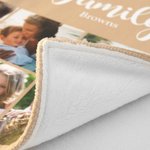 Personalised Multicolour 16 Photos Collage Soft Family Throw Blanket with Name Birthday Christmas Home Decor Gift for Family