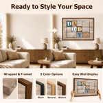 Personalized Daddy Mommy 4 Photos Collage Canvas Prints with Names and Text Warm Minimalist Living Room Decor Ship from USA Birthday Gift for Dad Mom