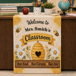 Personalised Notebook Pencil Teaching Elements Table Runner with Text Back to School Birthday Gift for Teacher