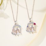 Collar personalizado de corazón madre e hija con nombres grabados y piedras de nacimiento regalo de cumpleaños Día de la Madre para mujer y niñas